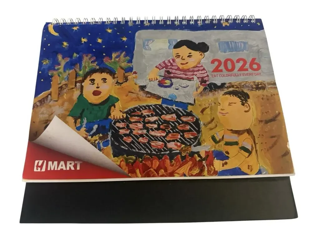 HMart Supermarket 2026 Standing Desk Full Color Calendar 12 Months